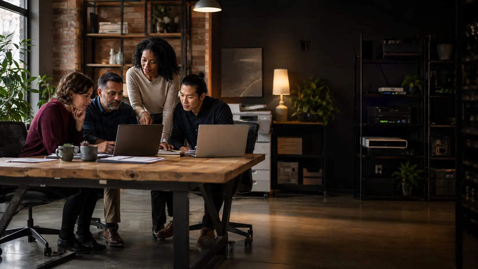 A small business team working together with dependable technology
