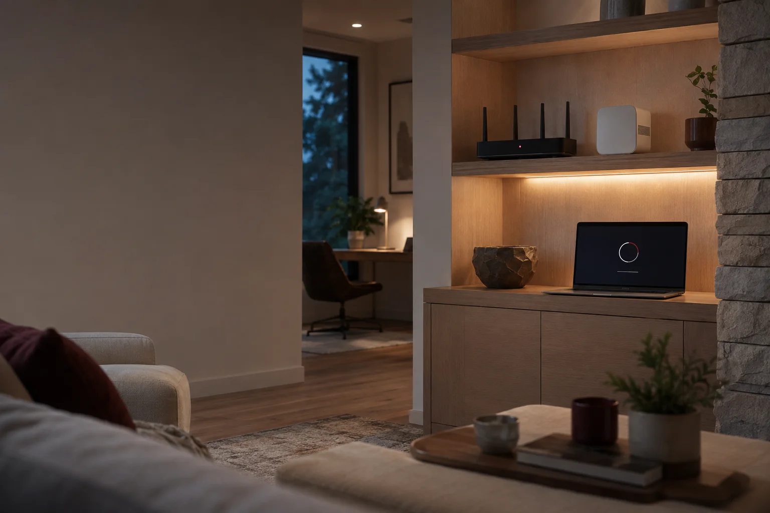 A calm connected home with discreet technology monitoring